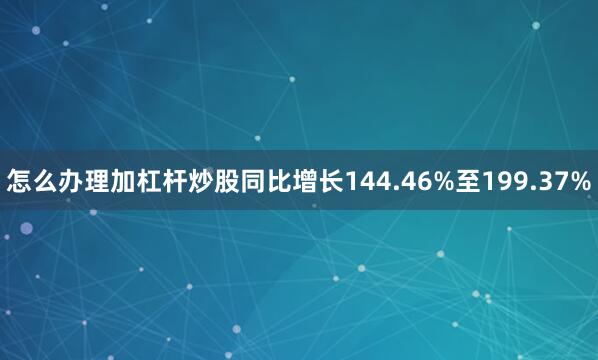 怎么办理加杠杆炒股同比增长144.46%至199.37%